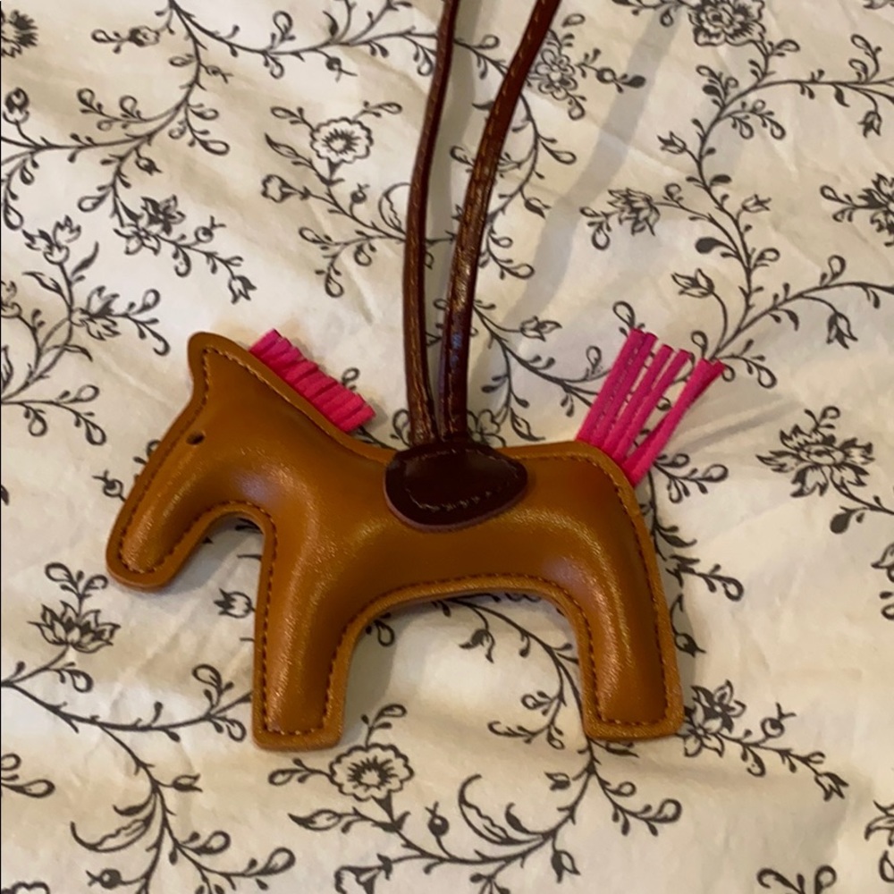 Hermès Style Horse Charm - brown/pink